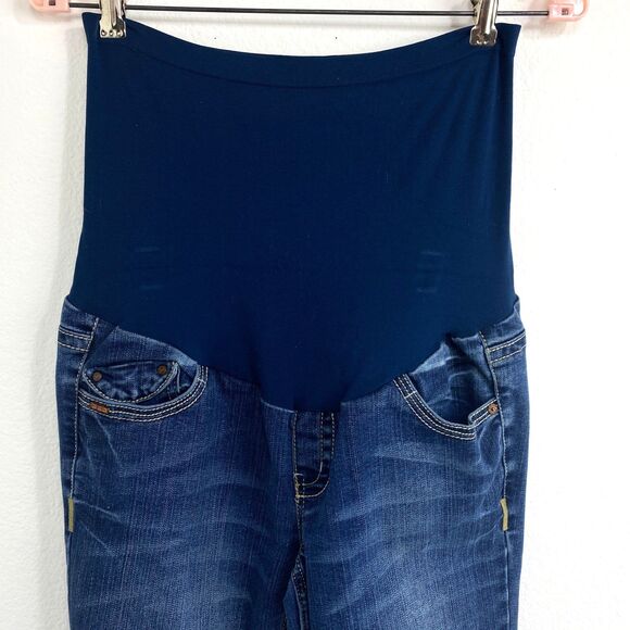 Jet Set Motherhood Maternity Jeans Small Full Belly Panel Pullon Flared Low Rise - Picture 2 of 16